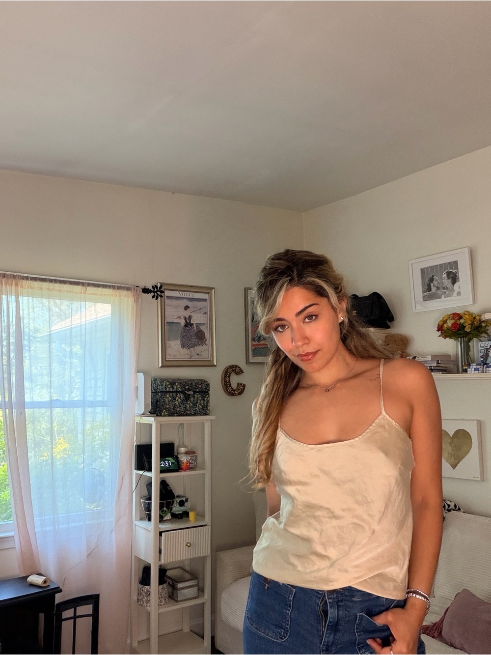 Silk Beige Cami Top